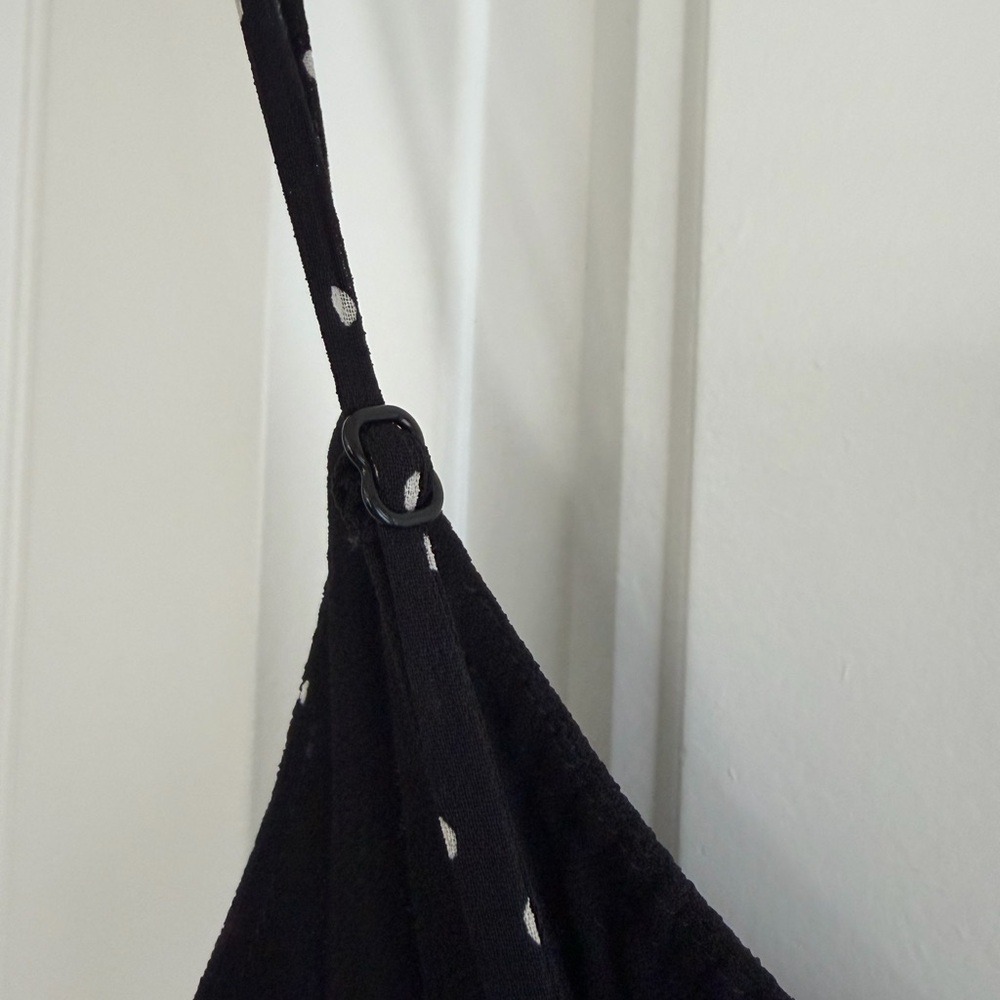Reformation‎ Fraise Polka Dot Mini Dress Black Tie Front Slip Dress Women's 4 - Picture 9 of 16